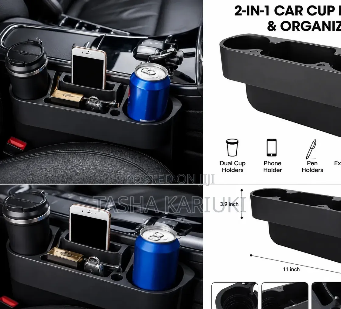 2-in-1 Car Seat Gap Cup Holder Organizer –