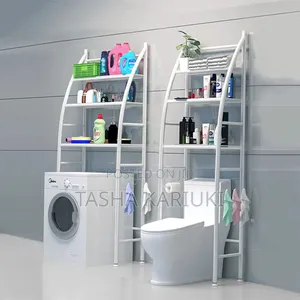*New Arrival* *Curved Sailboat Metallic Toilet Rack _White
