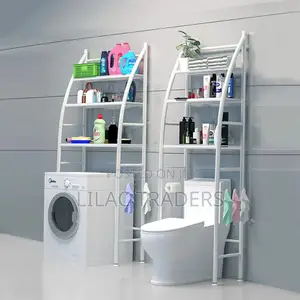 *New Arrival* *Curved Sailboat Metallic Toilet Rack _White