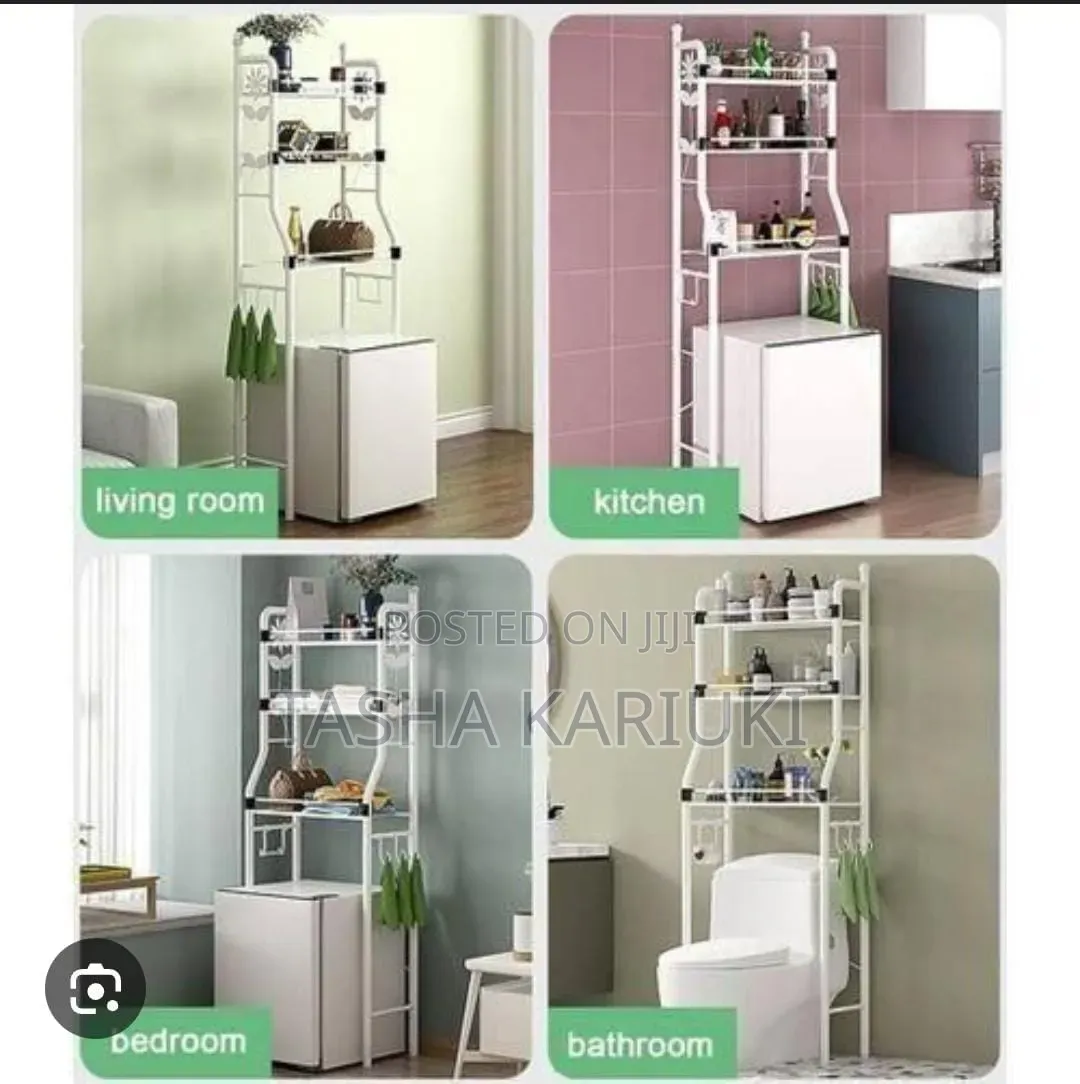 Black Joints~ *Detachable Metallic 3 Layer Over the Toilet Rack