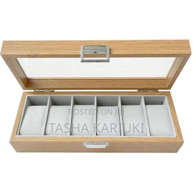 *Elegant Bamboo 6 Watch Organizer Box