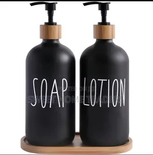 Soap and Lotion Dispenser Set With Stand