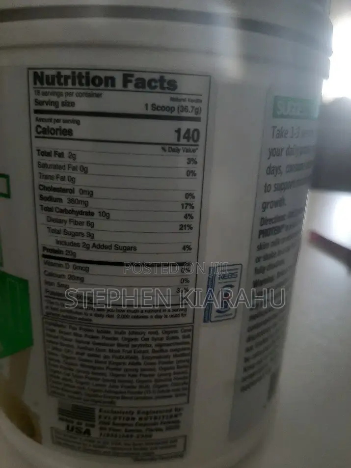 Evl Stacked Plant Protein Natural Vanilla 1.5 Lb (680 G)