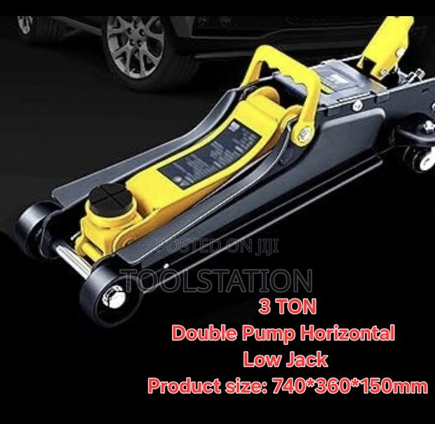 Double Pump Horizontal Low Jack DQ-WD3T505D Deli Tools Heavy Duty