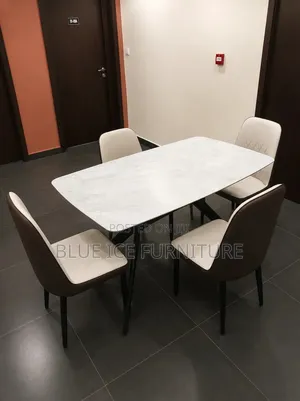 Modern 4 Seater Marble Dining Table Set