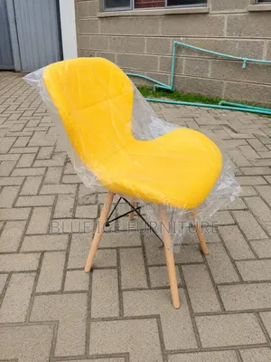 Yellow Padded Leather Eames Chair