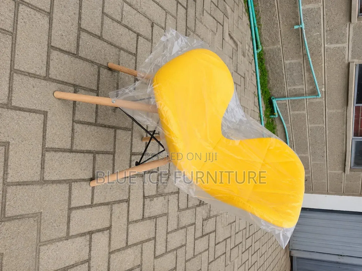 Yellow Padded Leather Eames Chair