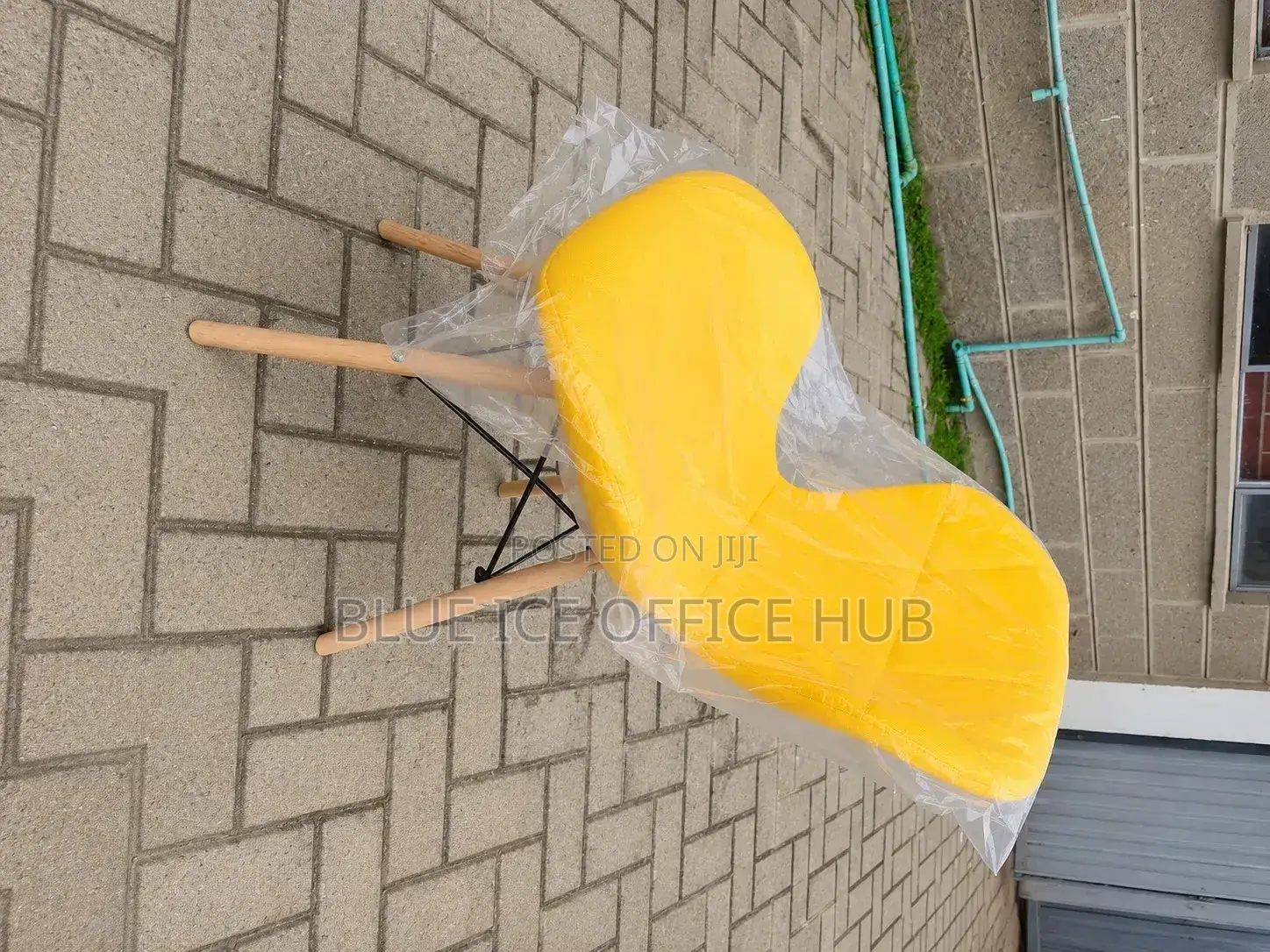 Yellow Padded Leather Eames Chair
