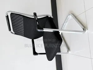 Heavy Duty Black Office Guest Chair With Chrome Base