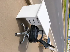 White Office Desk With Imported Mesh Office Chair