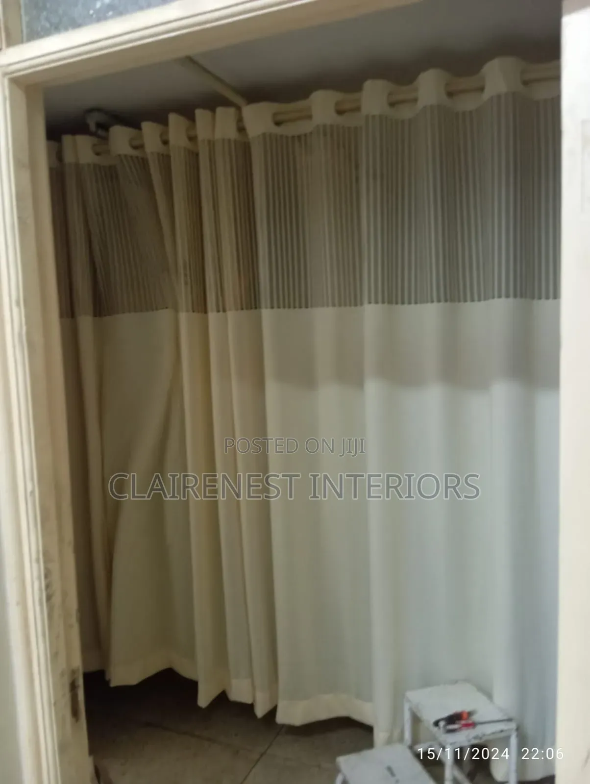 Safety Meets Comfort, Cream and Blue Eyelates Hospital Curtains