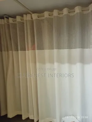 Durable and Dependable Cream and Blue Hospital Curtains
