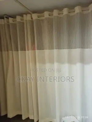 Durable and Dependable Cream and Blue Hospital Curtains