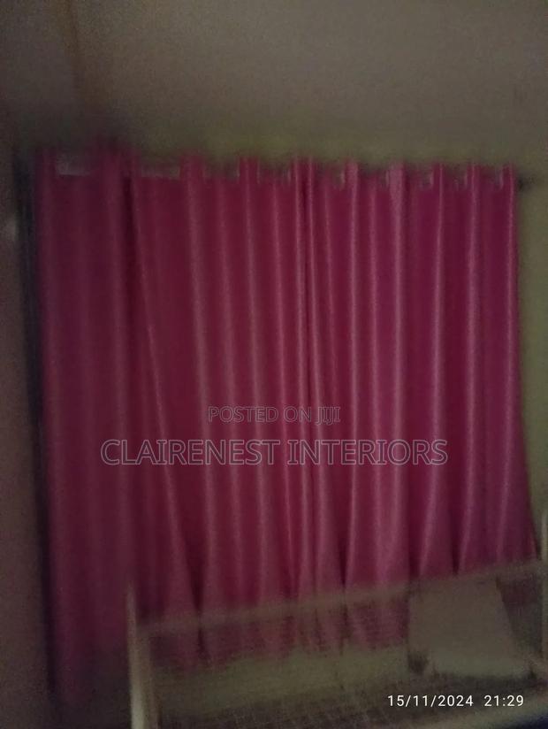 Pink and Blue, Hospital Windows, Soft Plain Curtains - main view