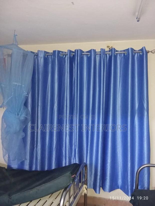 Pink and Blue, Hospital Windows, Soft Plain Curtains - thumbnail 2