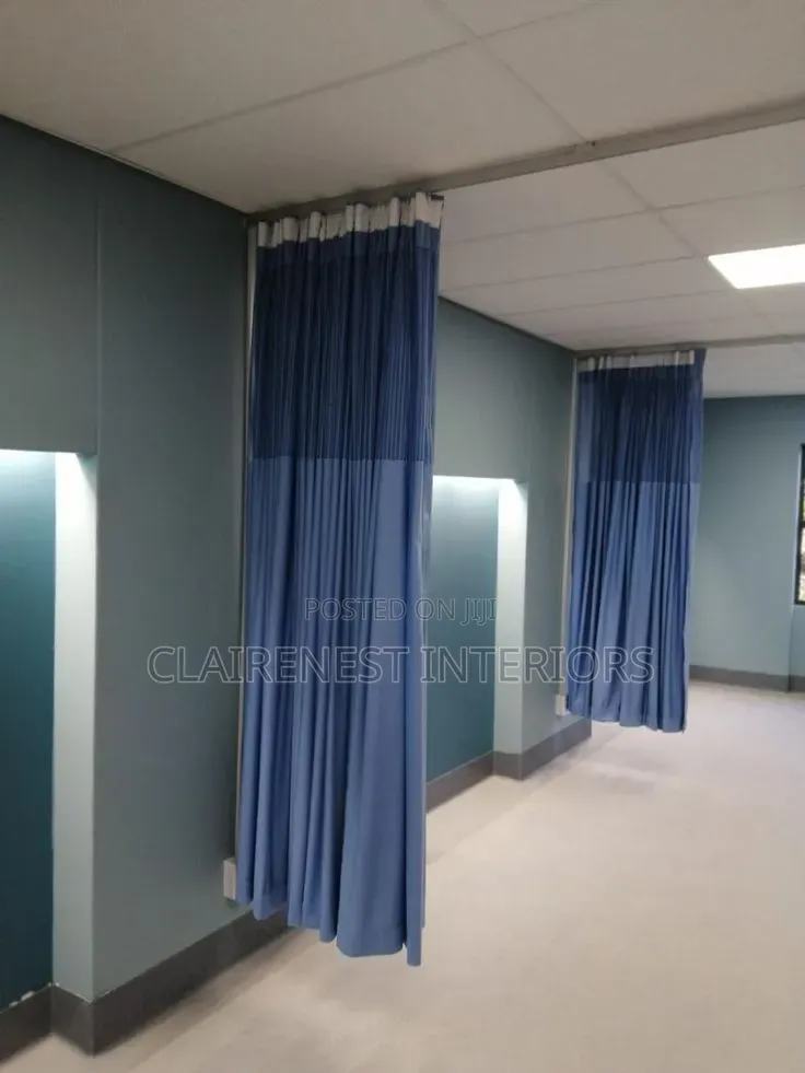 Professional Healthcare Finishing With Hospital Blue Curtains
