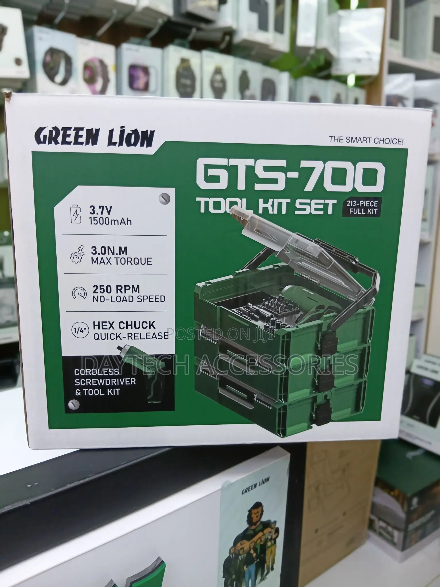 Green Lion GTS-700 Tool Kit Set - 213 Pieces- 3.7V 1500mAh