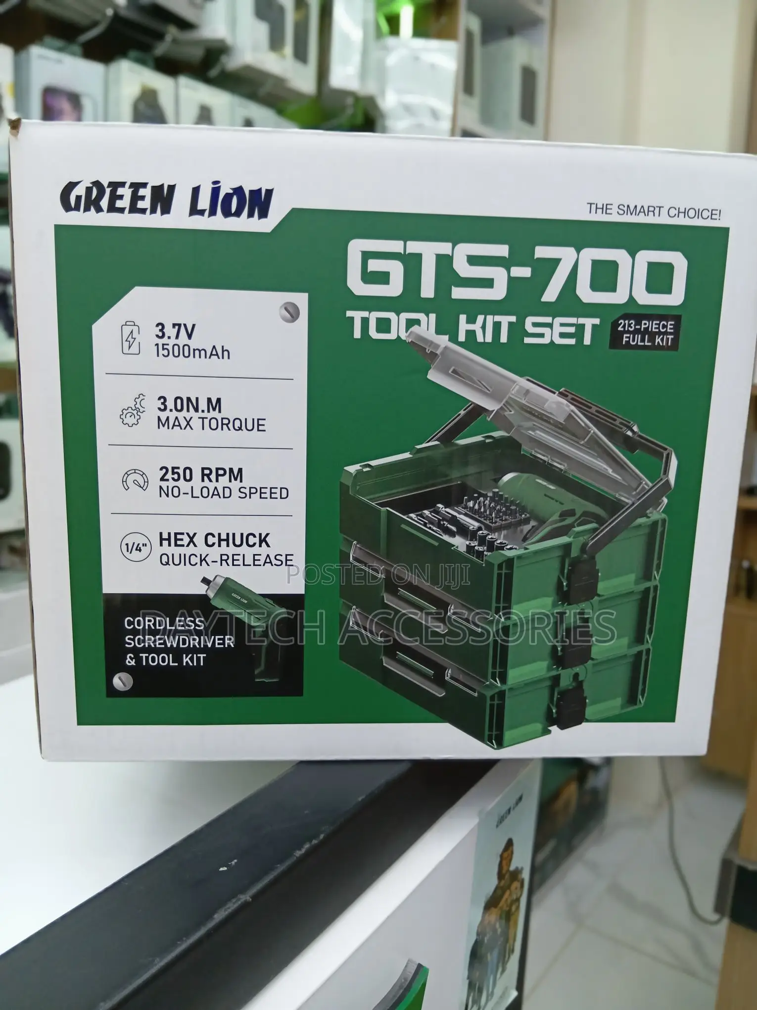 Green Lion GTS-700 Tool Kit Set - 213 Pieces- 3.7V 1500mAh