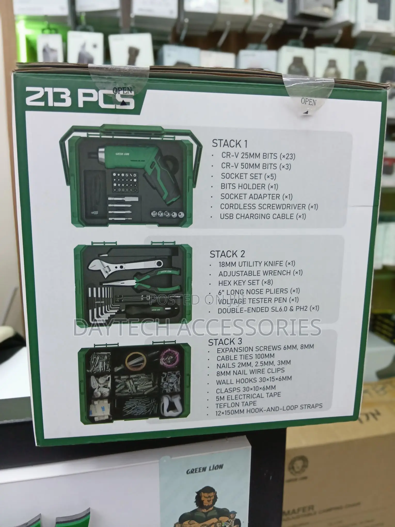 Green Lion GTS-700 Tool Kit Set - 213 Pieces- 3.7V 1500mAh