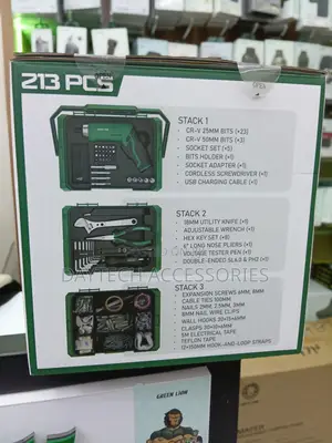Green Lion GTS-700 Tool Kit Set - 213 Pieces- 3.7V 1500mAh