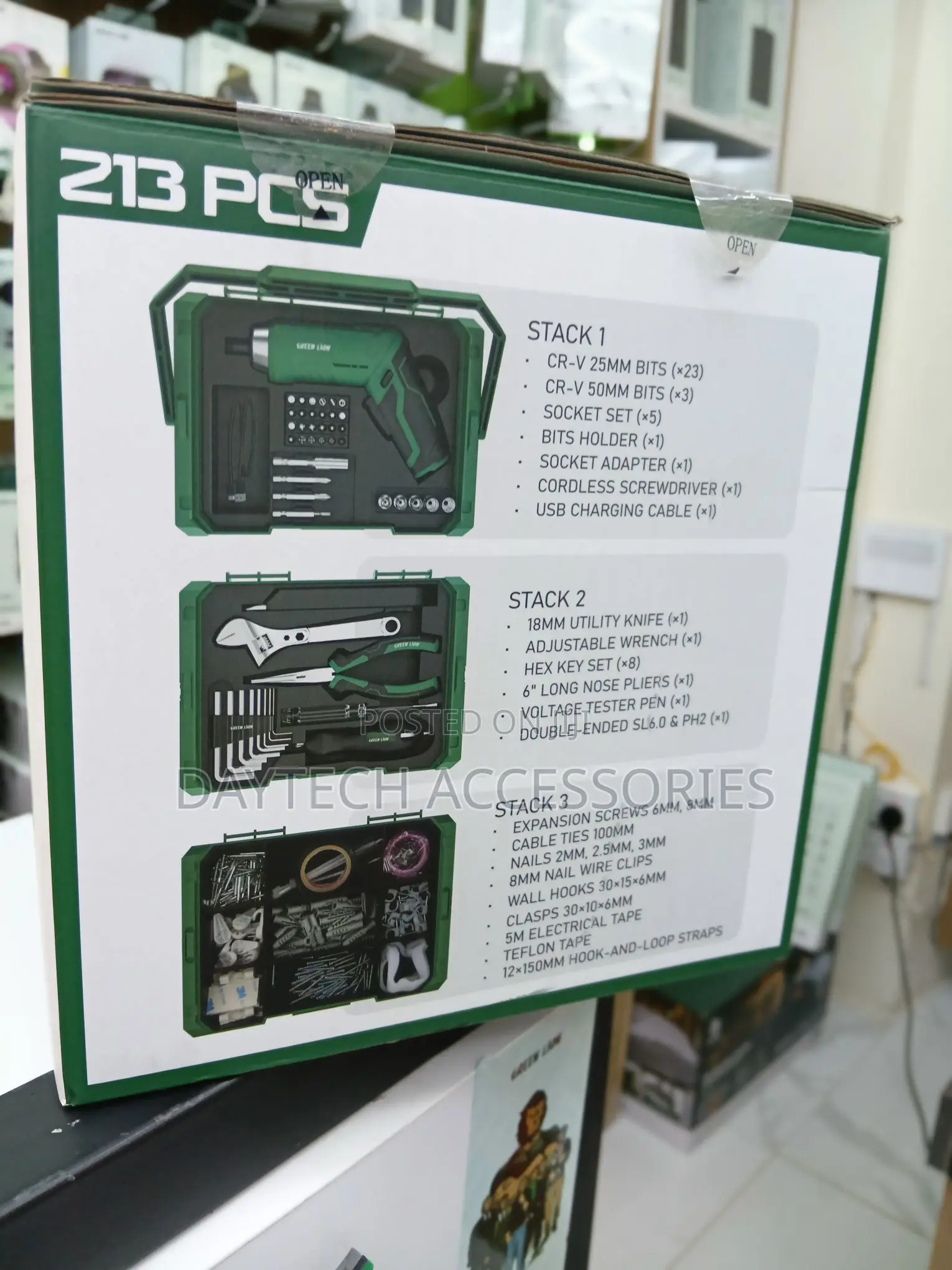 Green Lion GTS-700 Tool Kit Set - 213 Pieces- 3.7V 1500mAh
