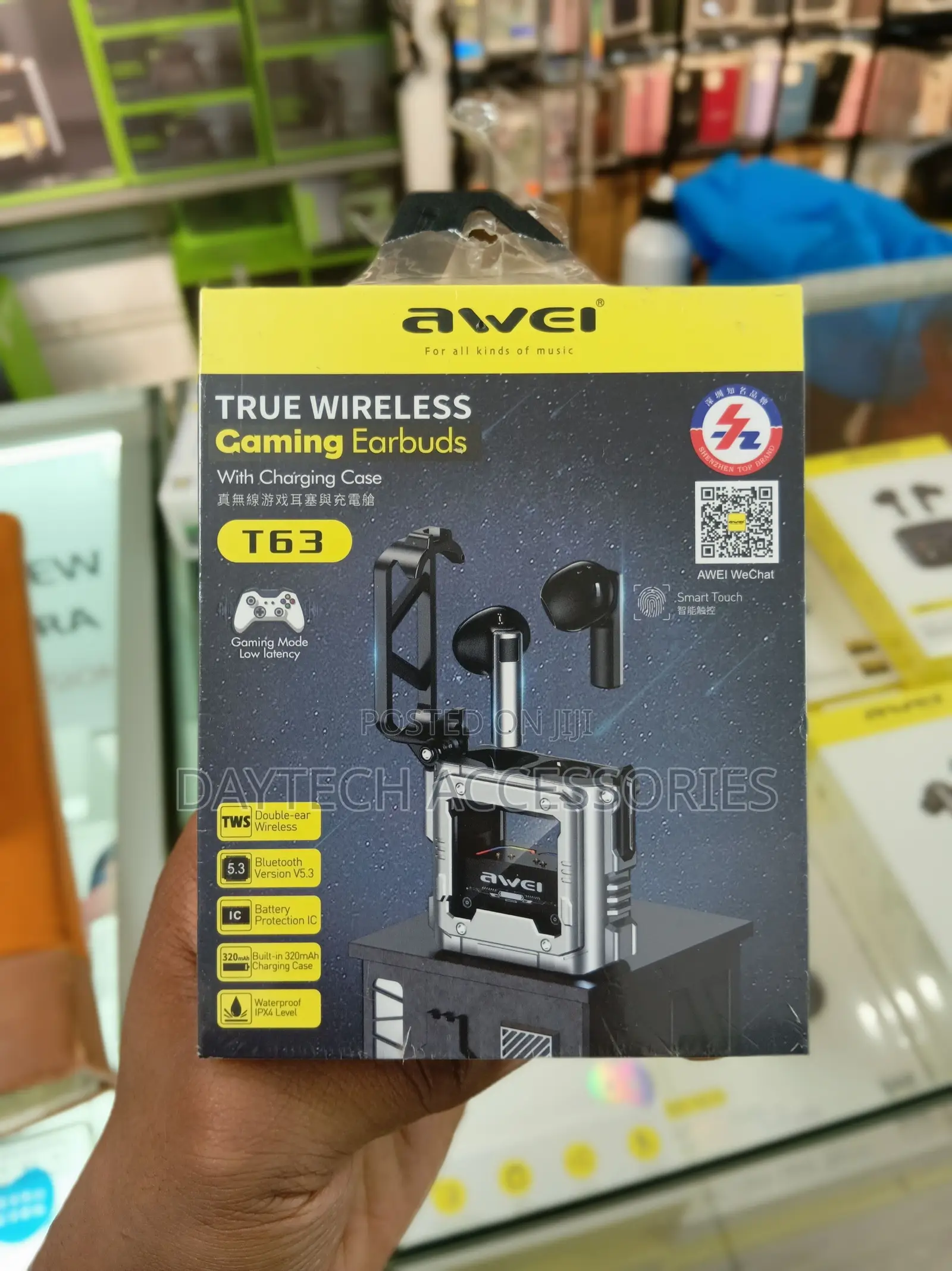 The Awei T63 True Wireless Gaming Earbuds.