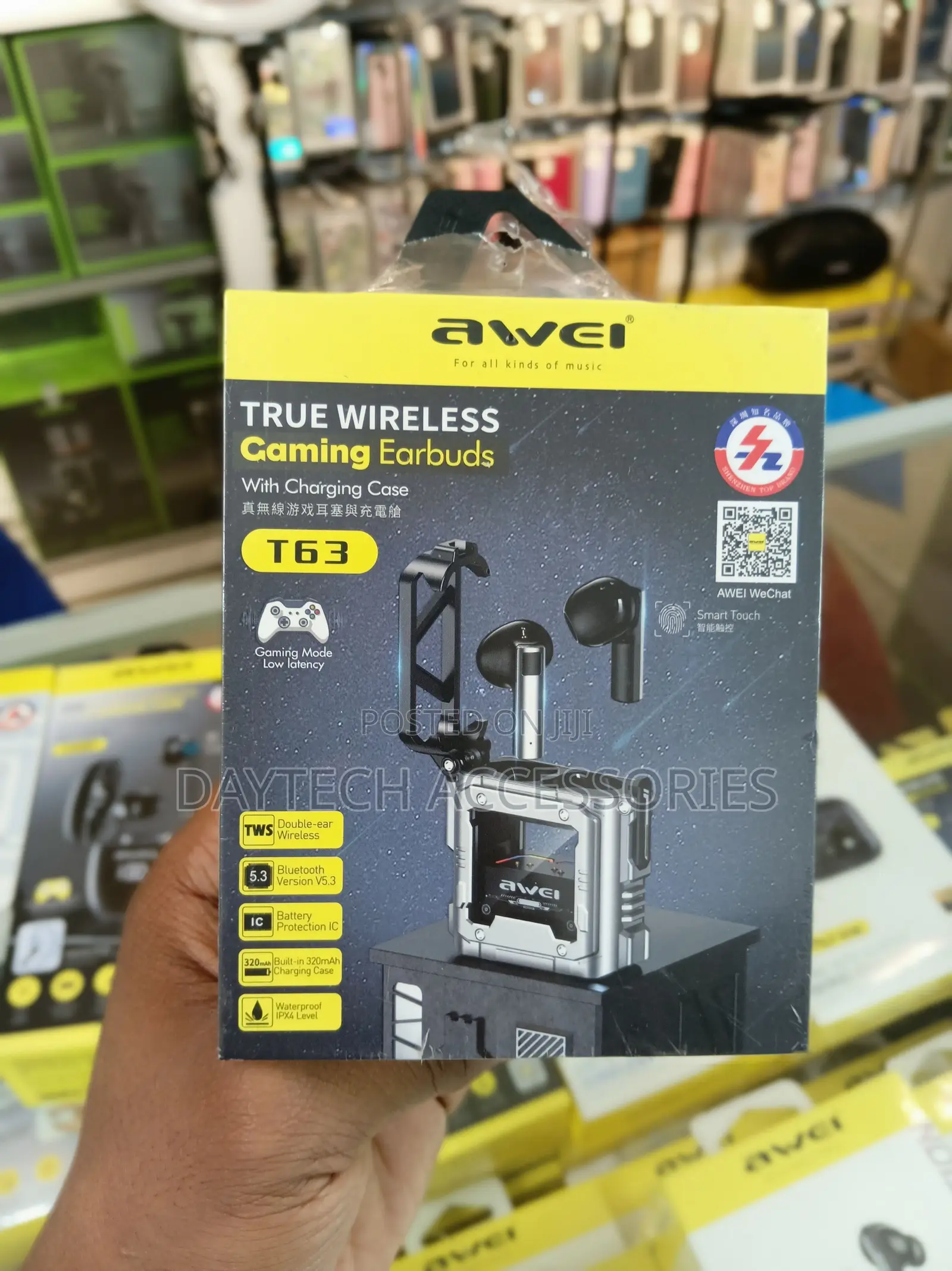 AWEI T63 Wireless Earbuds Bluetooth Ear Buds - Black