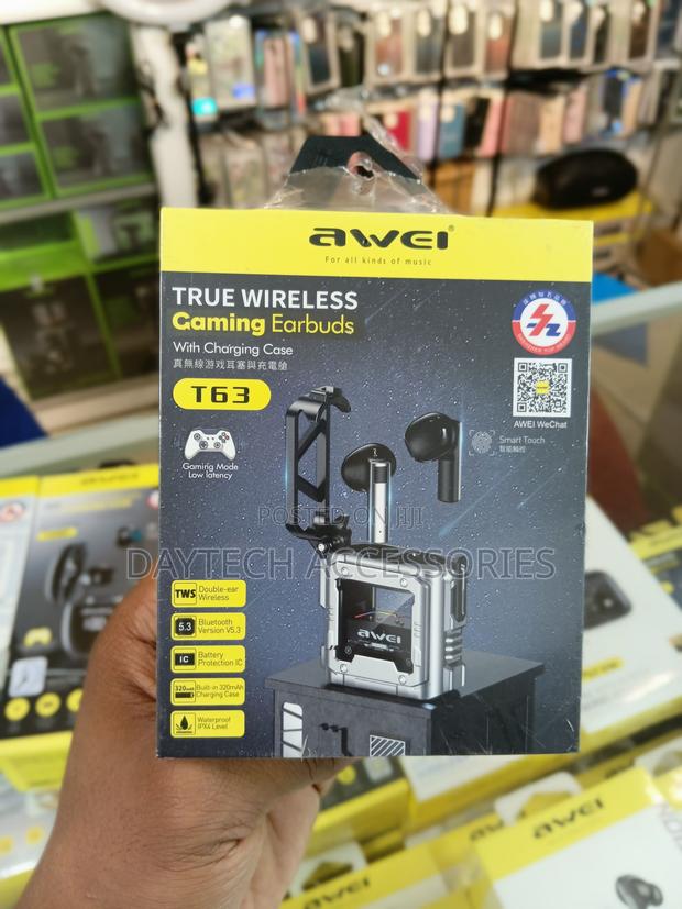 AWEI T63 Wireless Earbuds Bluetooth Ear Buds - Black - thumbnail 3