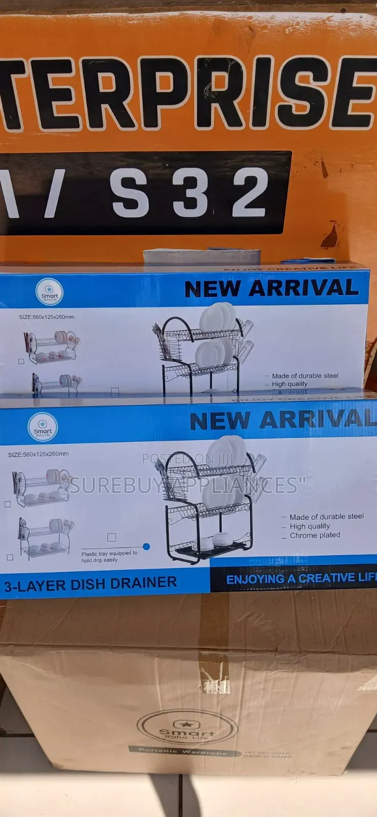 3 Tier Dish Rack With Drainer