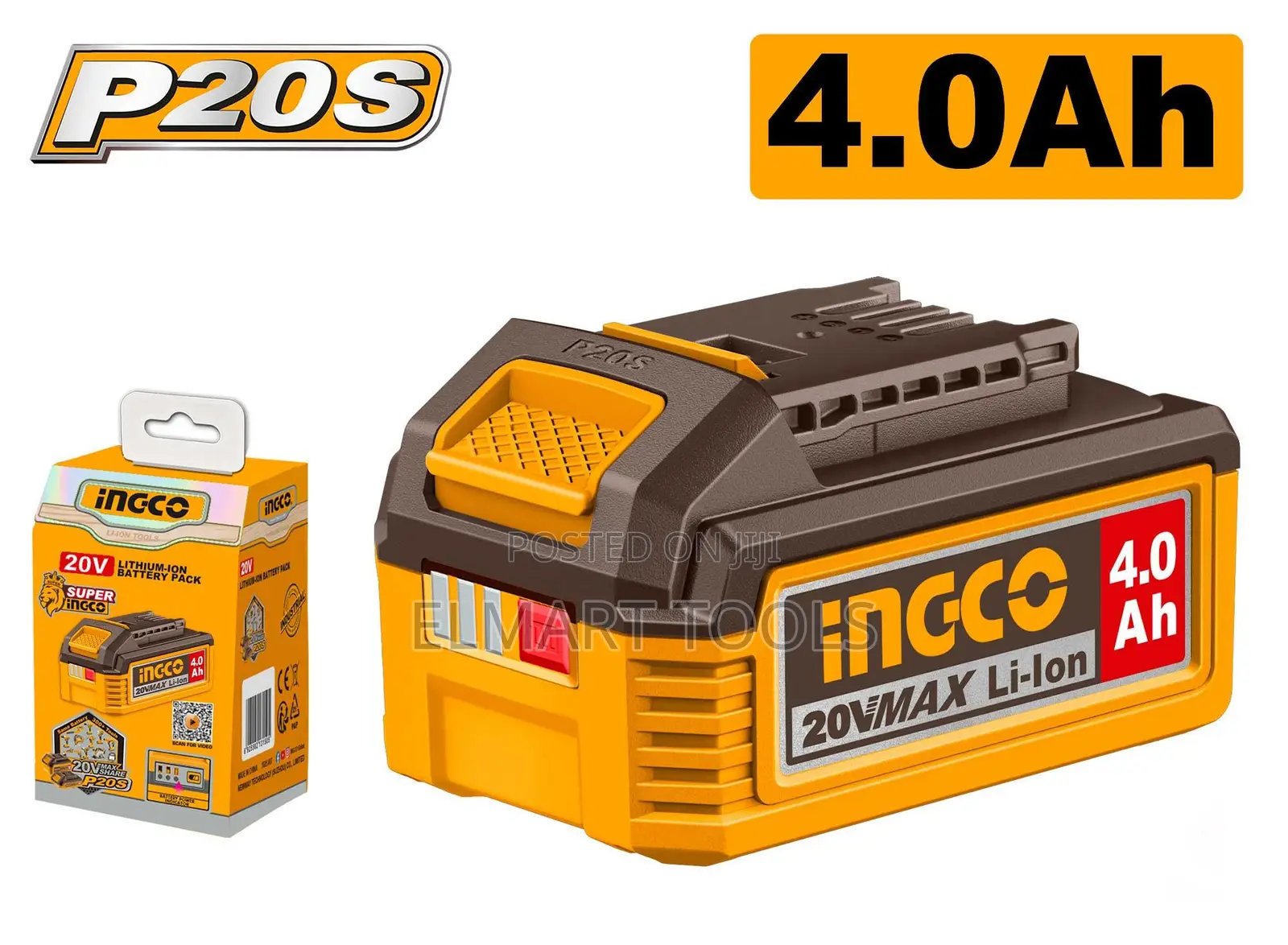 Ingco FBLI20021 Lithium-Ion Battery Pack 4.0Ah 20V