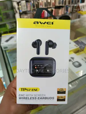 Awei T56 ANC+ENC True Wireless Earbuds With LED Touchscreen.