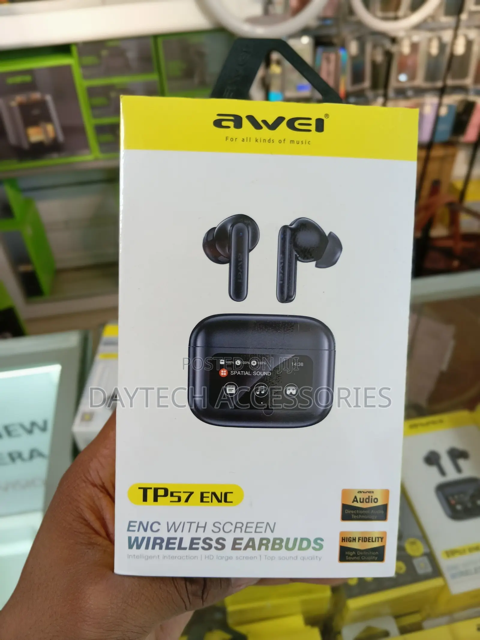 Awei T56 ANC+ENC True Wireless Earbuds With LED Touchscreen.