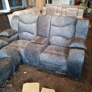 Semi Recliner 3seater Right Brown and Gray