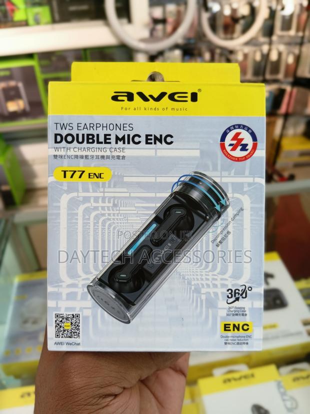 Awei T77 ENC Bluetooth Earphones in Black - main view