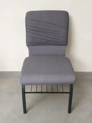 Grey Fabric Visitors Chair Heavy Duty Church Chair