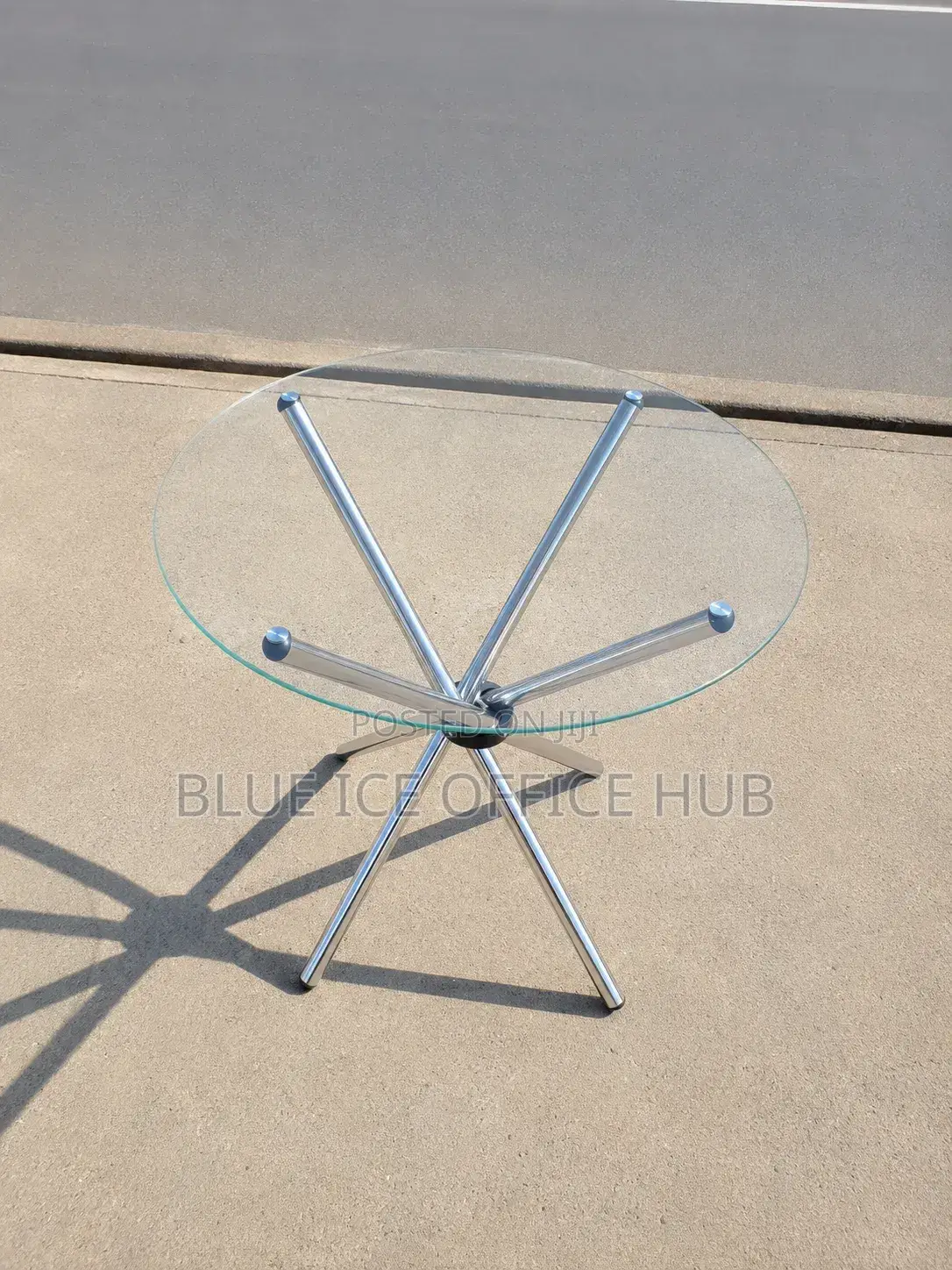 Modern Round Glass Coffee Table Transparent With Chrome Legs