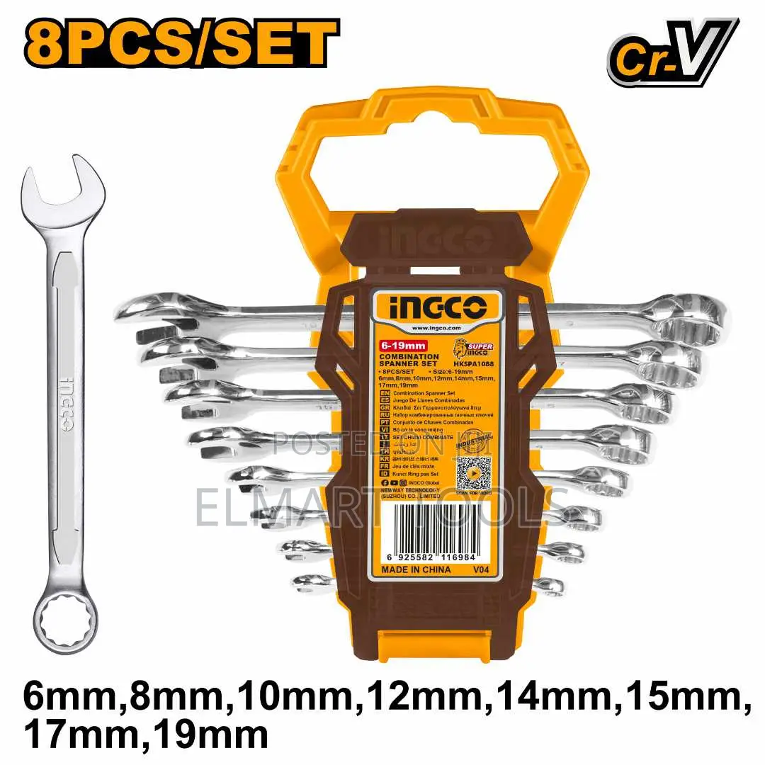 Ingco HKSPA1088 8Pcs Combination Spanner Set