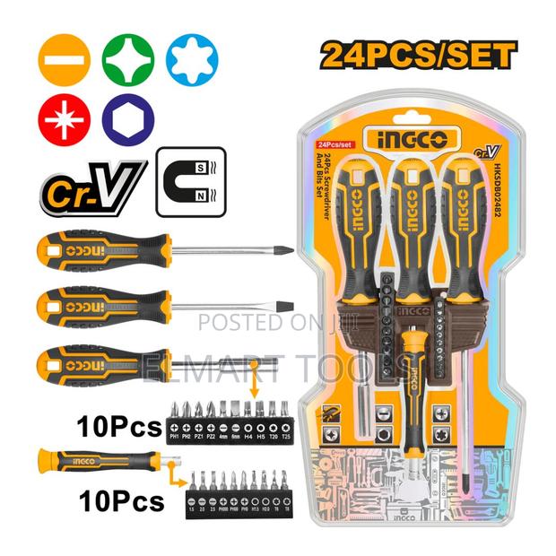 Ingco HKSDB02482 24 PCS Screwdriver and Bits Set