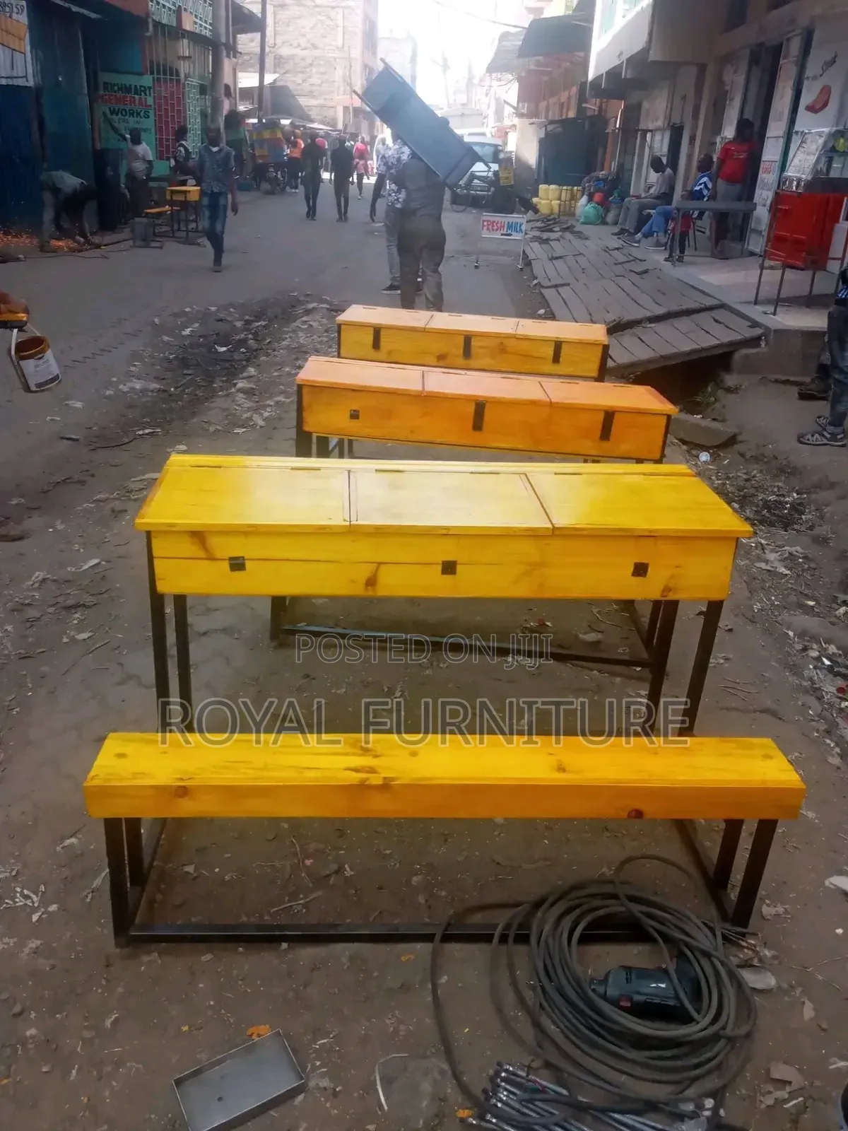 School 3seater Desk
