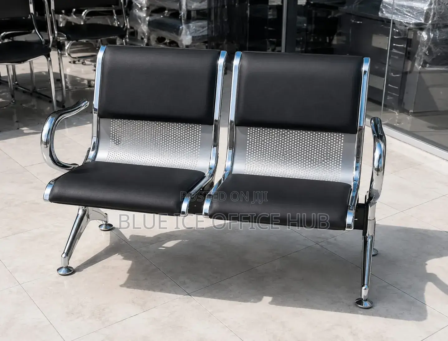2-Seater Office Waiting Bench - Strong Durable Bench