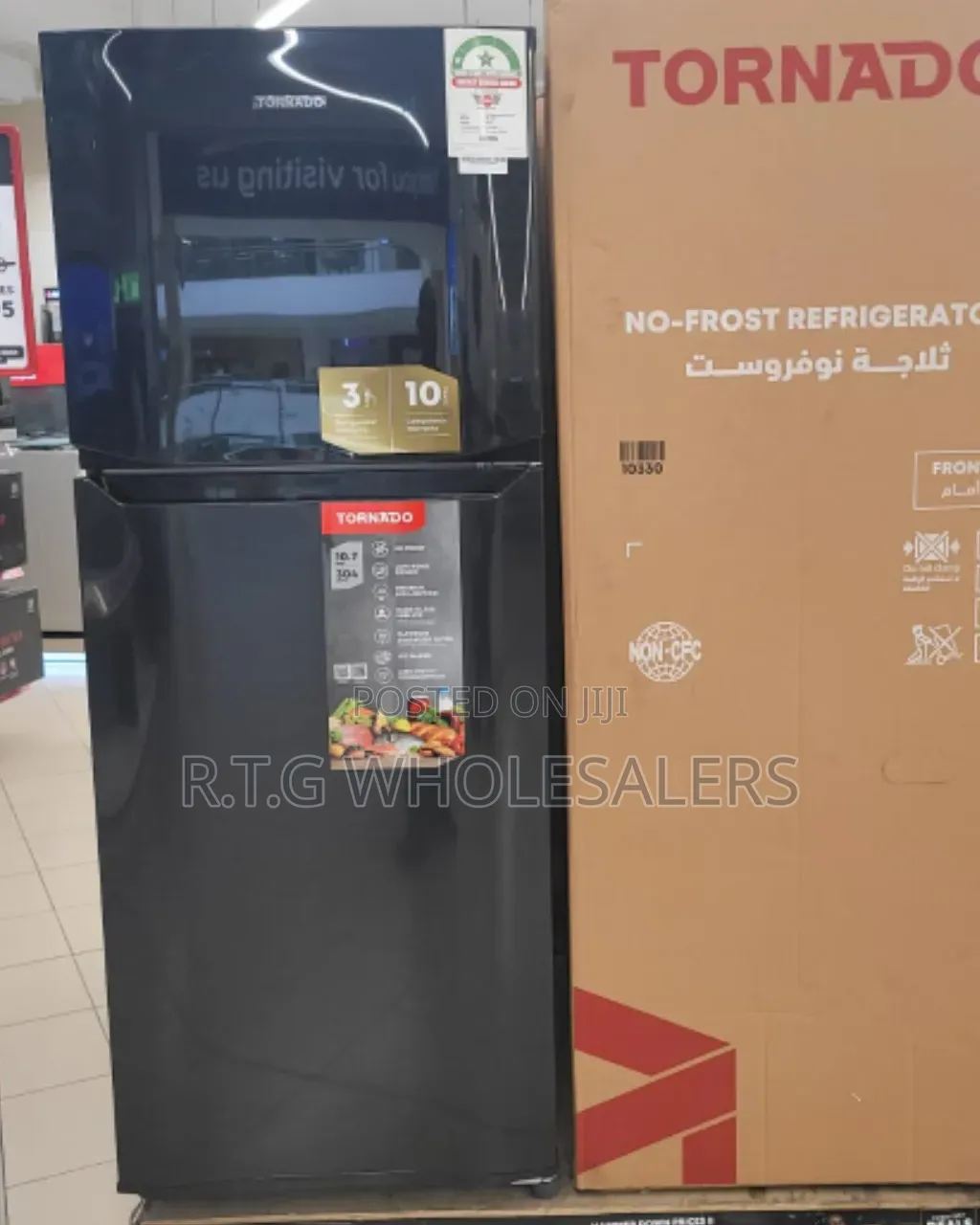 Tornado 304L Double Door Fridge – 3 Star EPRA