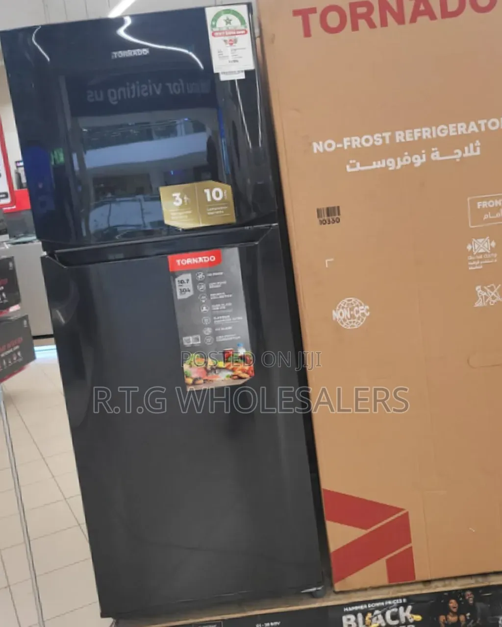 Tornado 304L Double Door Fridge – 3 Star EPRA