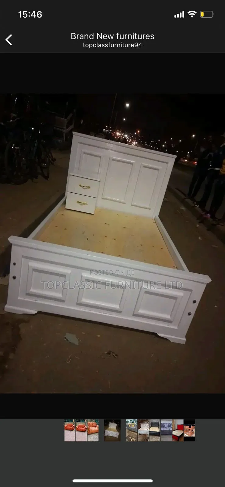 5x6 Panel Bed+ 1 Side Tables White 