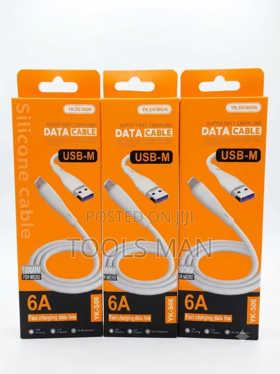 Type-C USB Fast Charging Cable 6A 120W 1M YK Design YK-S06 Silicone