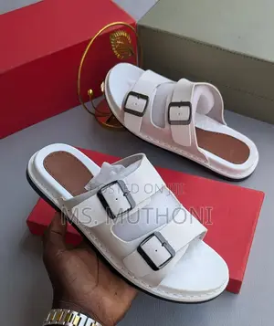 Quality Soft Leather White Men Sandals Size 40-44