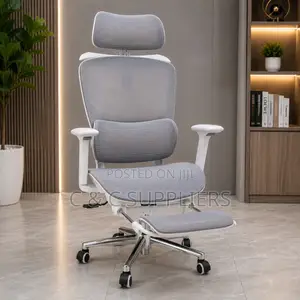 Office White Ergonomic Seat With Armrest