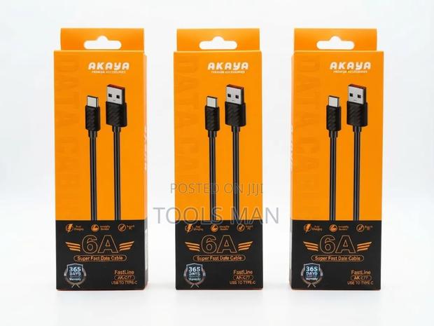 USB Type-C Fast Charger Cable AKAYA AK-C77 6A Sync Lead Data Cable - main view