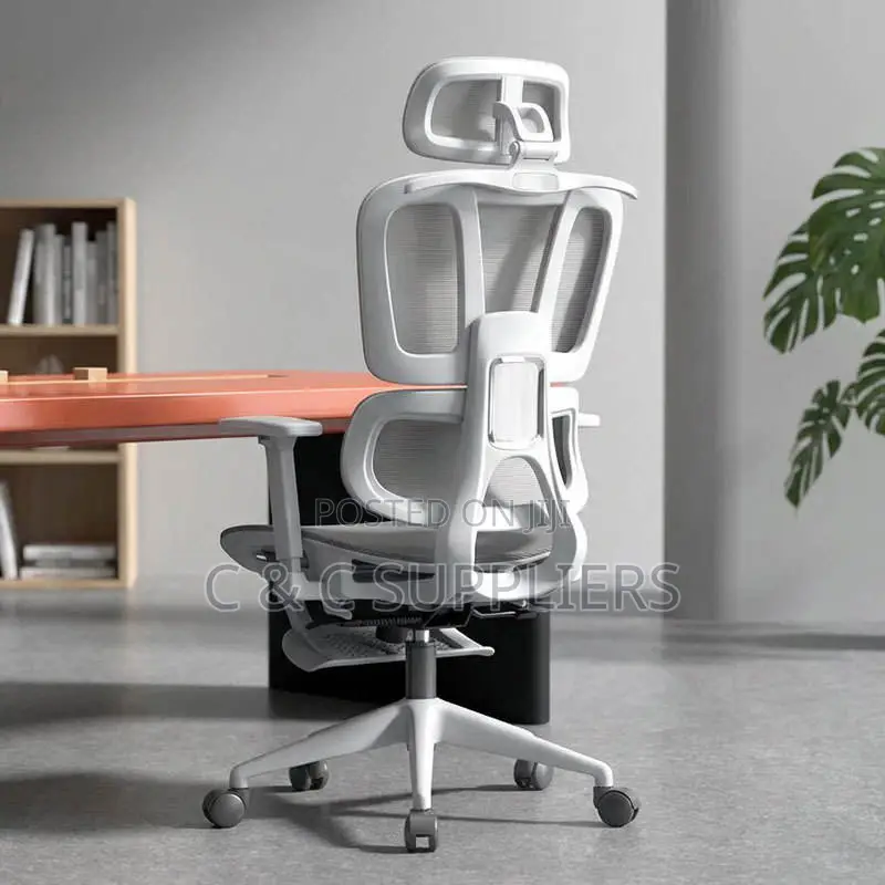 Office White Ergonomic Seat With Armrest