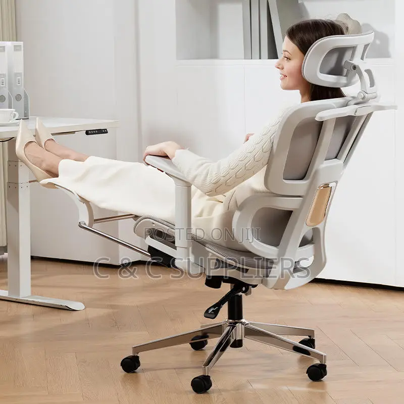Office White Ergonomic Seat With Armrest