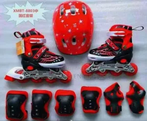 Kids Skate Shoes - In Blue and Red Complete Set